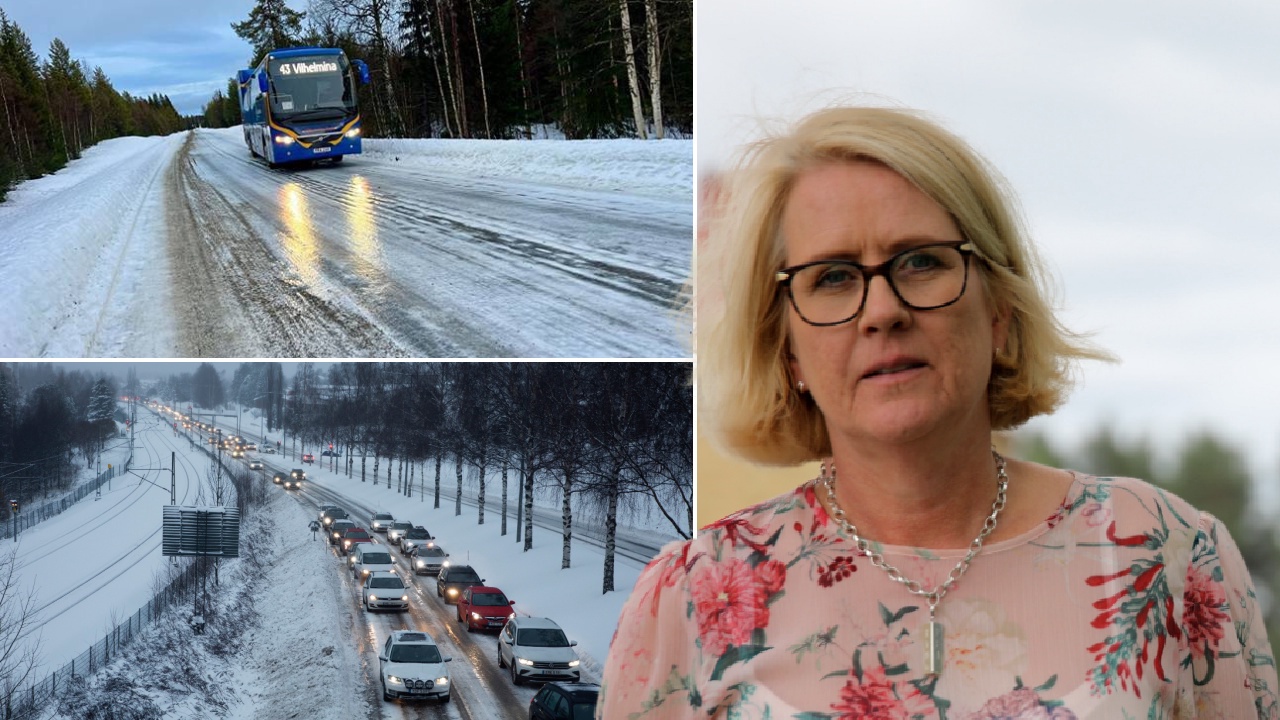 Live: Följ allt om halkan i Västerbotten