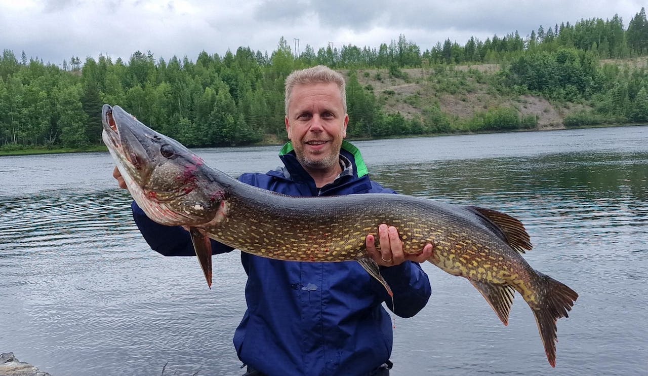 Fiskade efter harr – fick ett monster på kroken