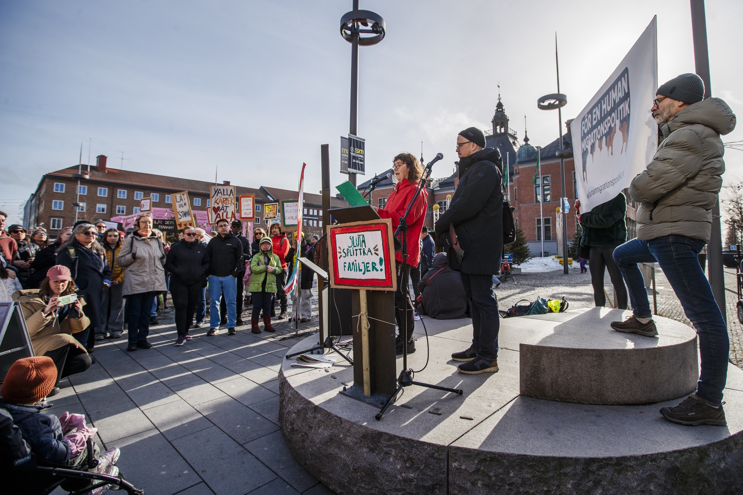 Protesterade för en mer human migrationspolitik